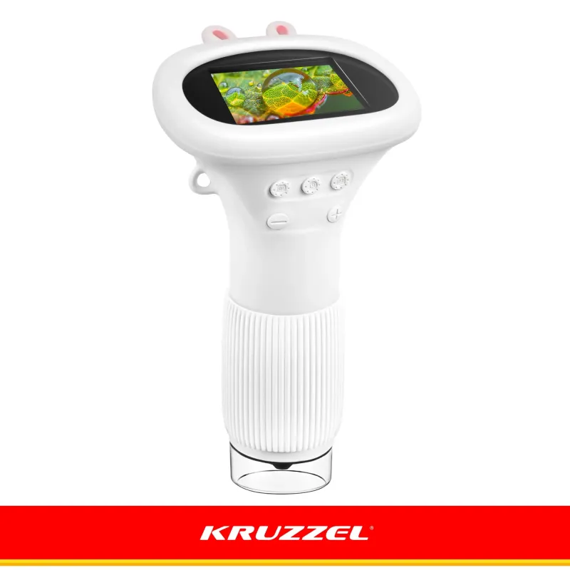 Учебен микроскоп 1000x, бял, Kruzzel