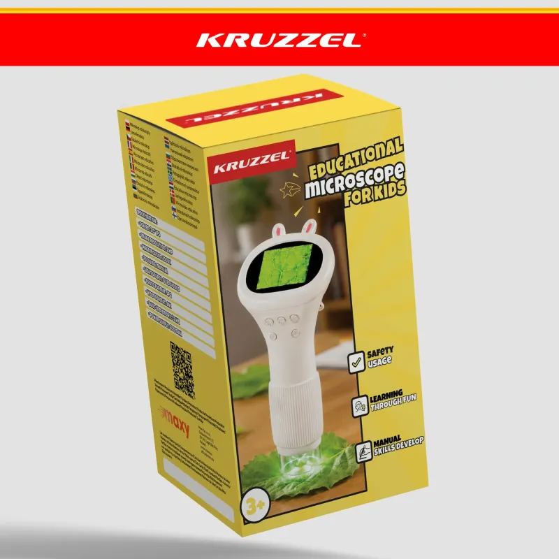 Учебен микроскоп 1000x, бял, Kruzzel