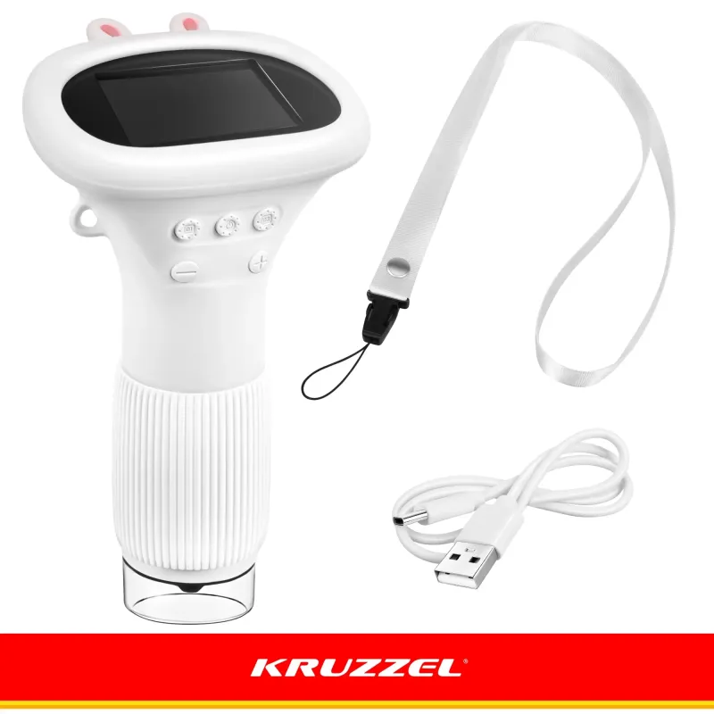 Учебен микроскоп 1000x, бял, Kruzzel