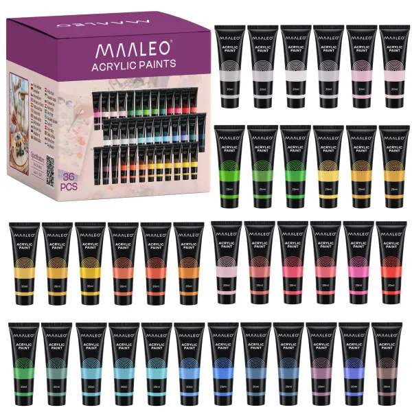 Акрилни бои 20 мл – 36 бр. Maaleo