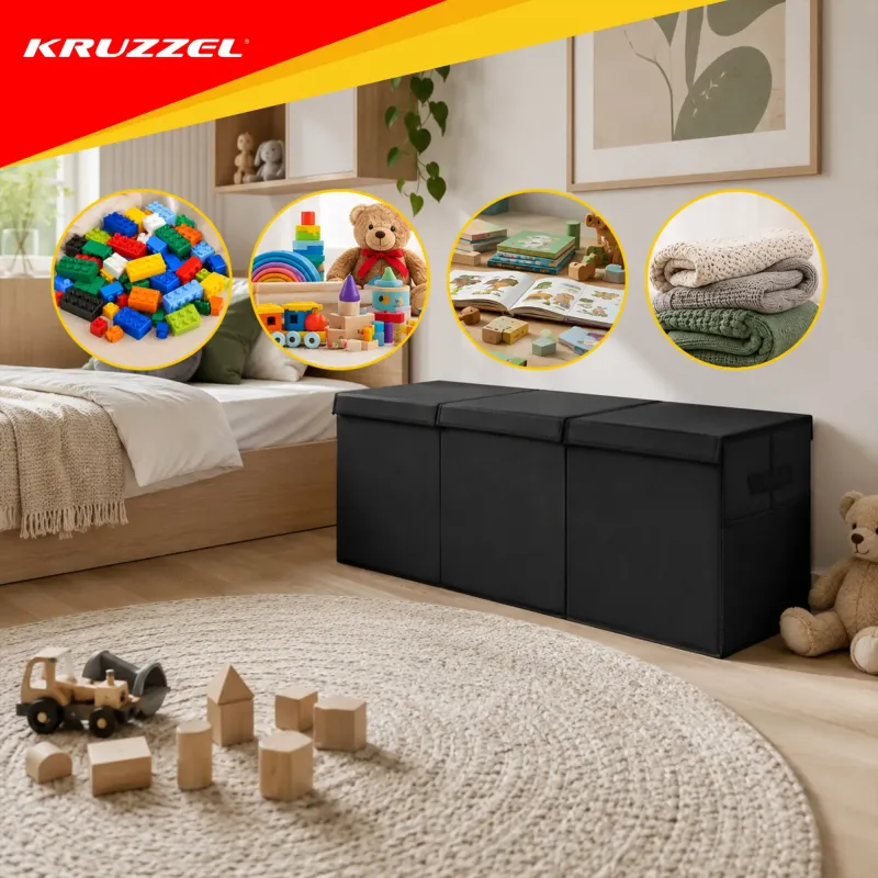 Кутия за играчки – черна Kruzzel