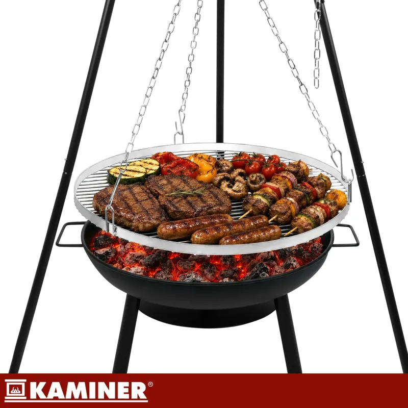 Градински грил на три крака 167x58 см Kaminer