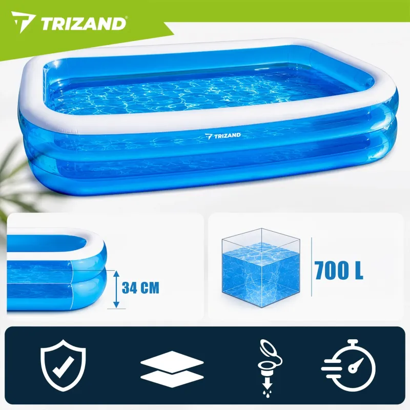 Надуваем басейн 262x175x50 см Trizand