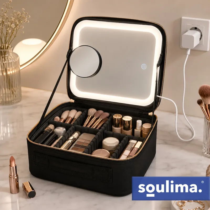 Козметичен куфар с LED огледало Soulima 27236