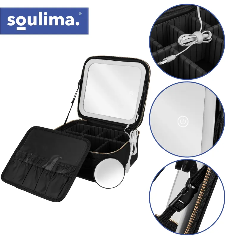 Козметичен куфар с LED огледало Soulima 27236