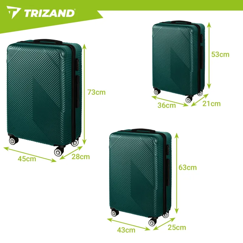 Комплект куфари 3в1- зелен Trizand 27672