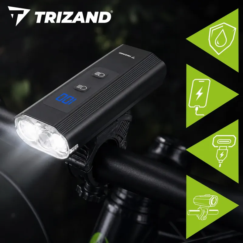 LED светлина за цикъл 1300lm + Trizand задна светлина