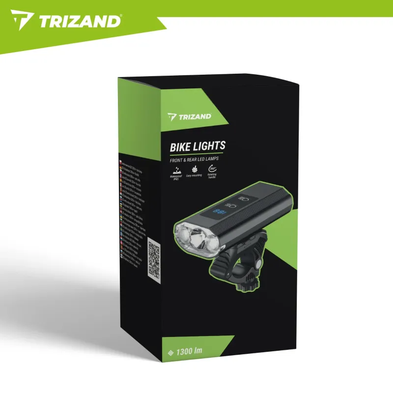 LED светлина за цикъл 1300lm + Trizand задна светлина