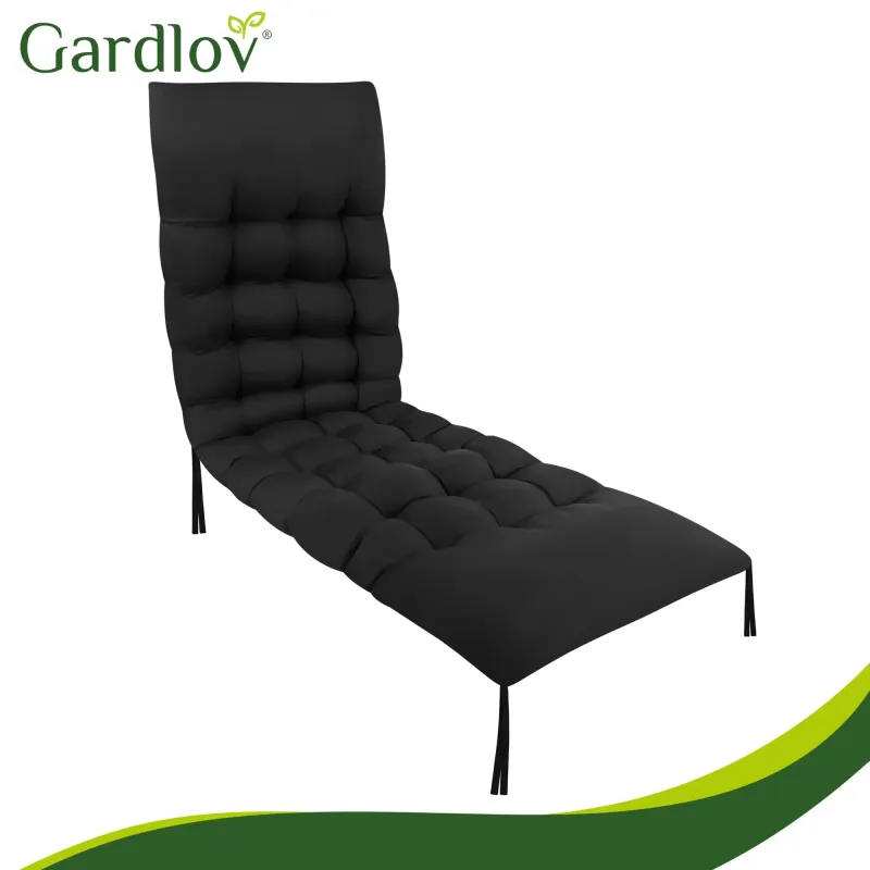 Ватирана възглавница за градински шезлонг черна Gardlov