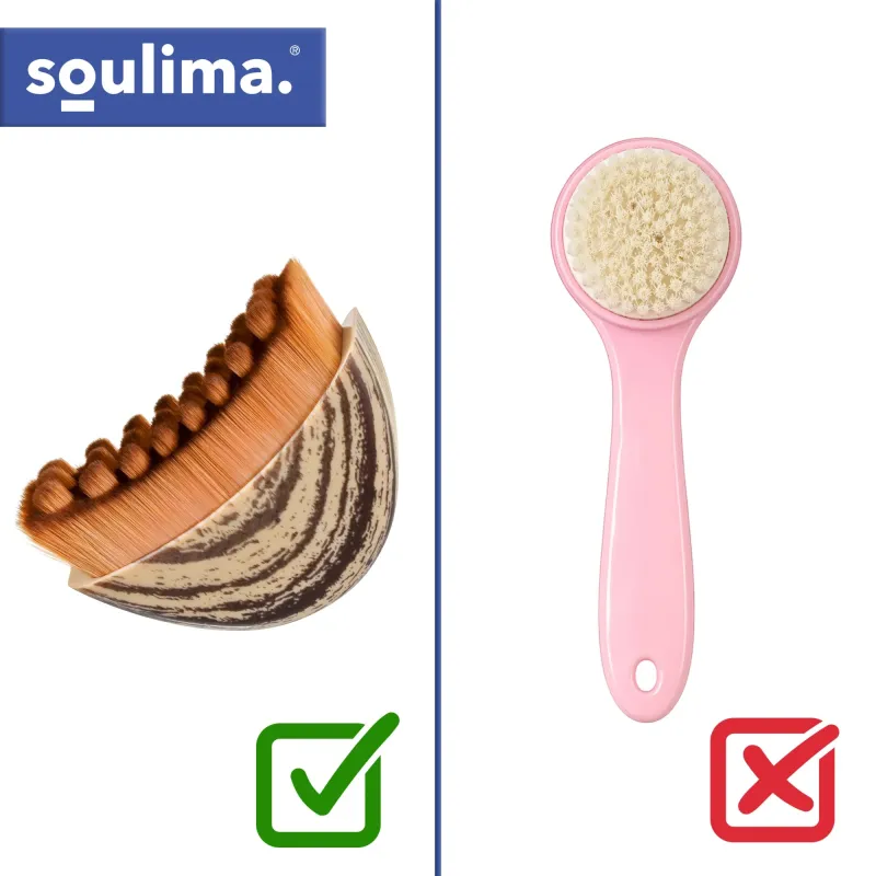 Суха масажна четка за лице/врат Soulima