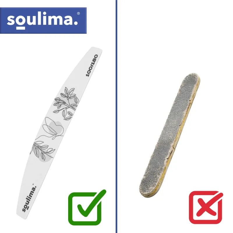 Тънък пила за нокти – форма „лодка“, 100 бр. Soulima