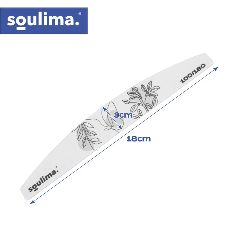 Тънък пила за нокти – форма „лодка“, 100 бр. Soulima