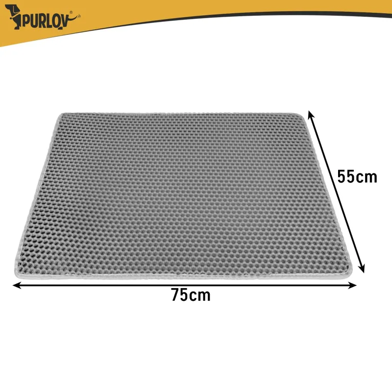 Подложка за котешка тоалетна 75x55 см – сива Purlov