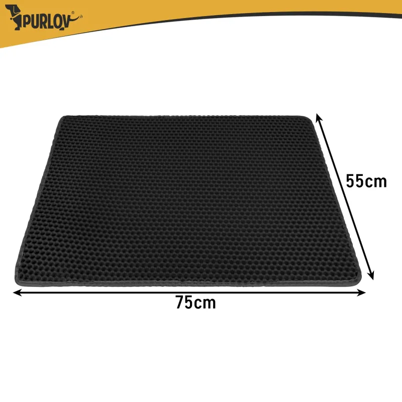 Подложка за котешка тоалетна 75x55 см – черна Purlov