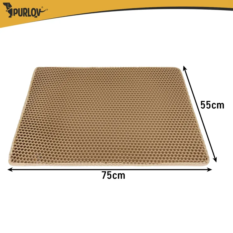 Подложка за котешка тоалетна 75x55 см – бежова Purlov