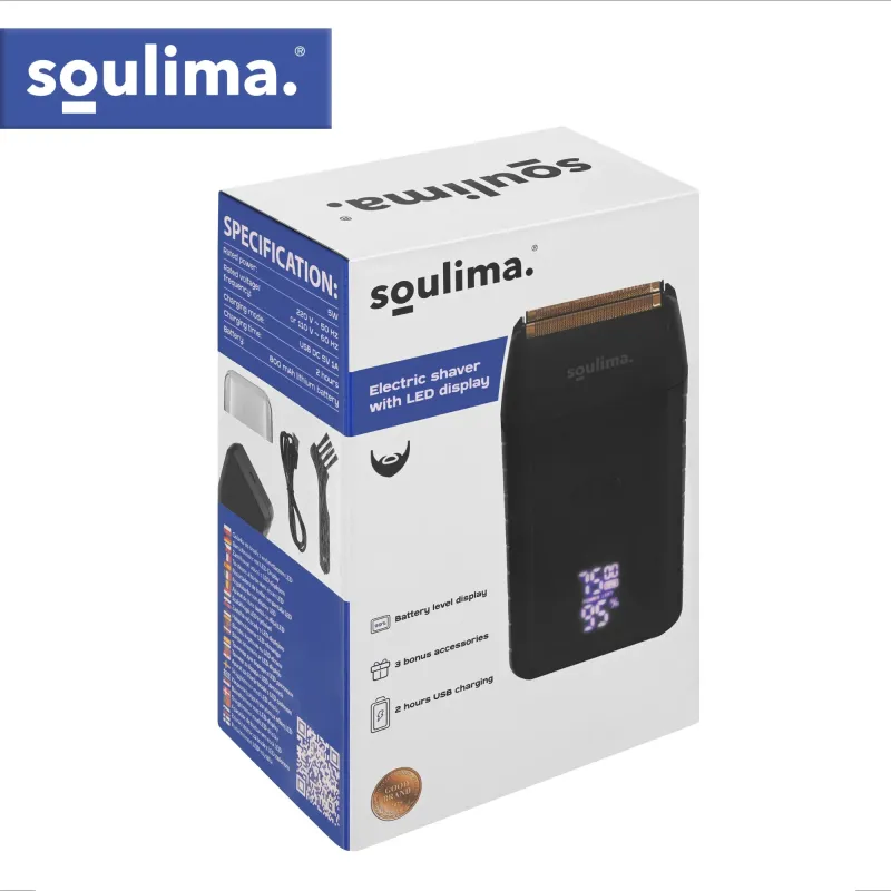 Бръснач за брада с LED дисплей Soulima