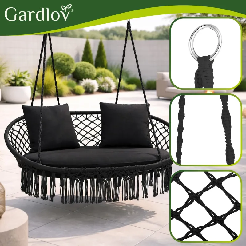 Люлка за щъркелово гнездо двойна черна Gardlov