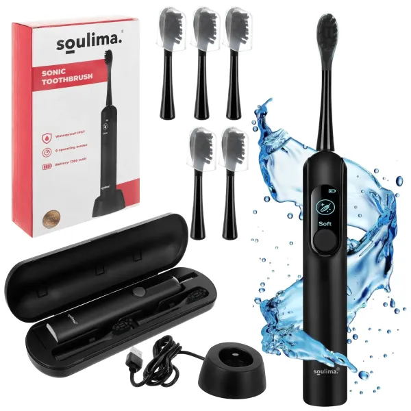 Звукова четка за зъби Soulima 26851, черна