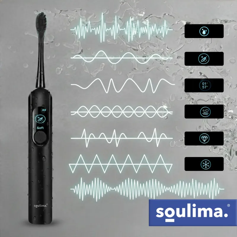 Звукова четка за зъби Soulima 26851, черна