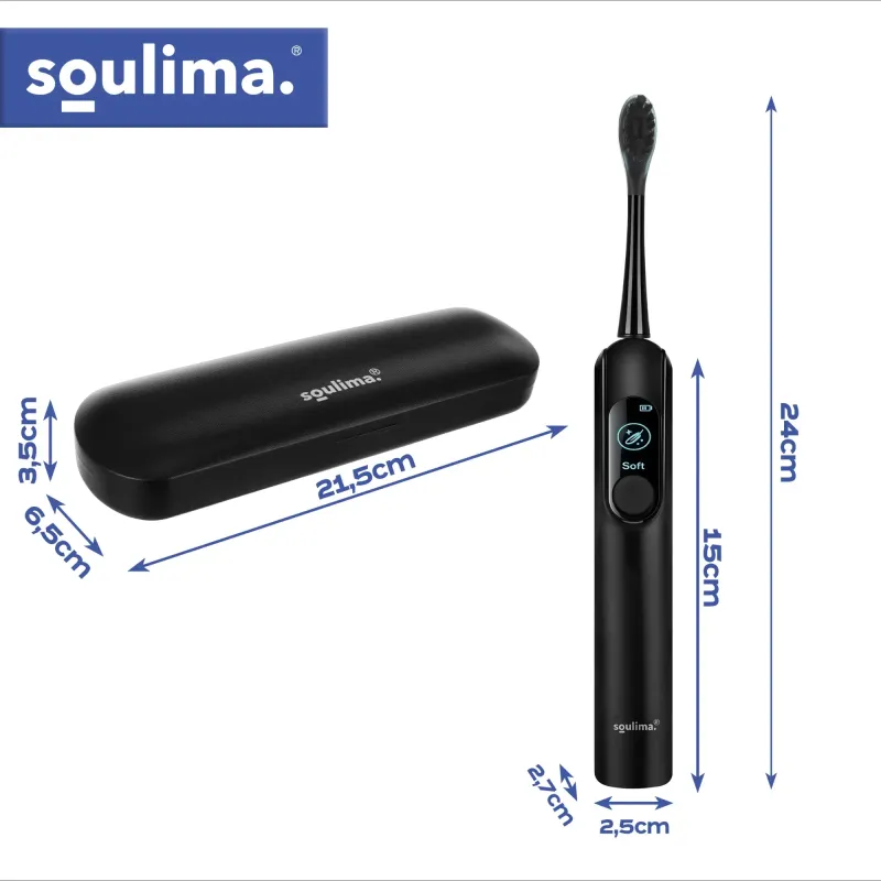 Звукова четка за зъби Soulima 26851, черна