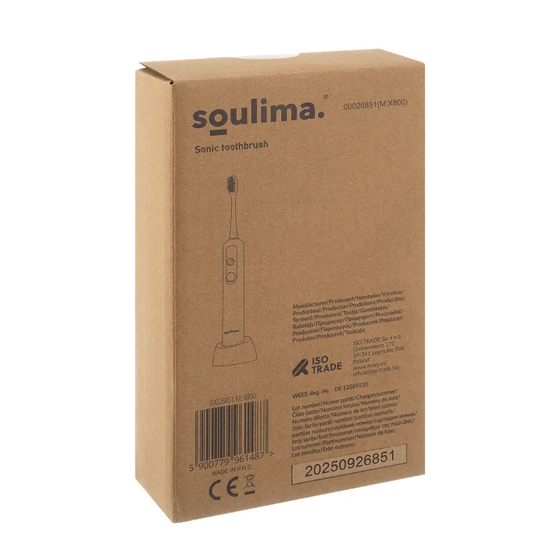 Звукова четка за зъби Soulima 26851, черна
