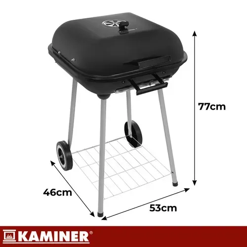 Градински грил с капак 53x77x46 см Kaminer