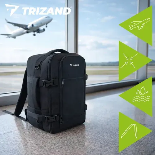 Туристическа раница 40x25x20 см, черна, Trizand