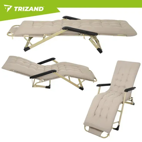 Сгъваем градински шезлонг 60x177x30 см Trizand
