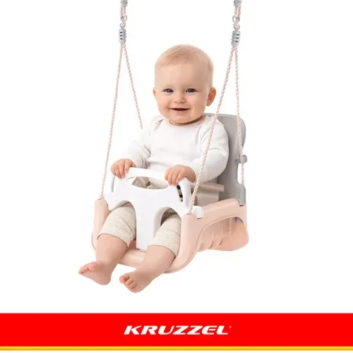 Детска люлка 3 в 1, сиво-бежова, Kruzzel