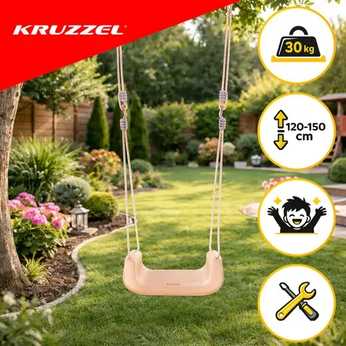 Детска люлка 3 в 1, сиво-бежова, Kruzzel