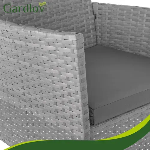 Градински мебели от ратан в цвят антрацит Gardlov 26907