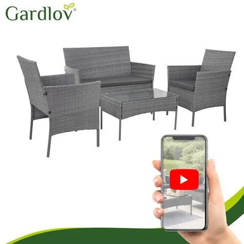 Градински мебели от ратан в цвят антрацит Gardlov 26907