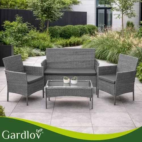 Градински мебели от ратан в цвят антрацит Gardlov 26907
