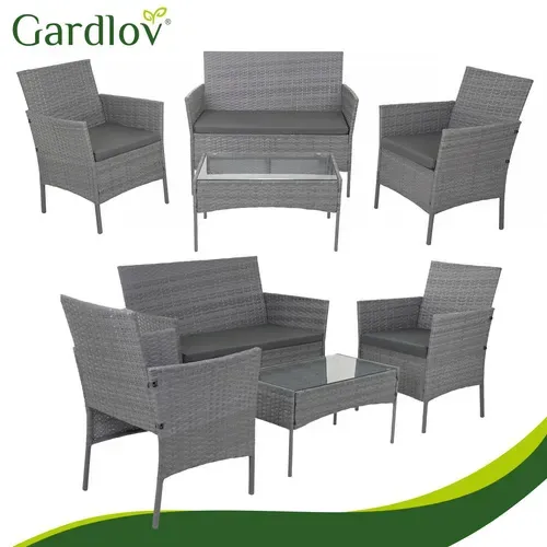 Градински мебели от ратан в цвят антрацит Gardlov 26907