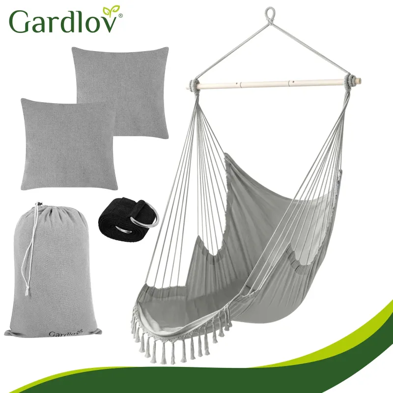 Люлка – висящ фотьойл 210 см, сив, Gardlov