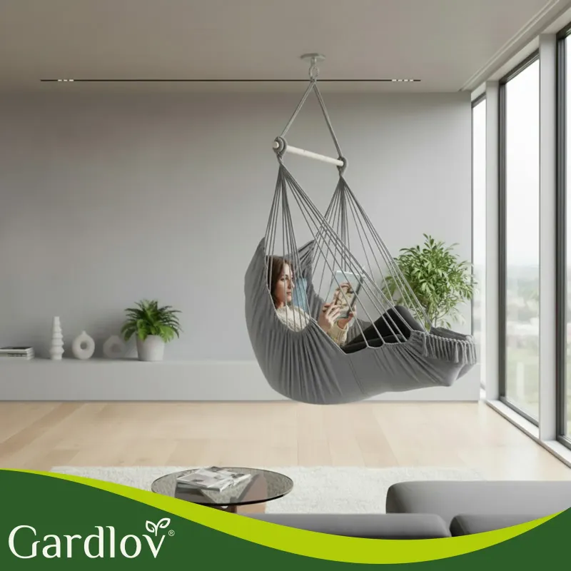 Люлка – висящ фотьойл 210 см, сив, Gardlov