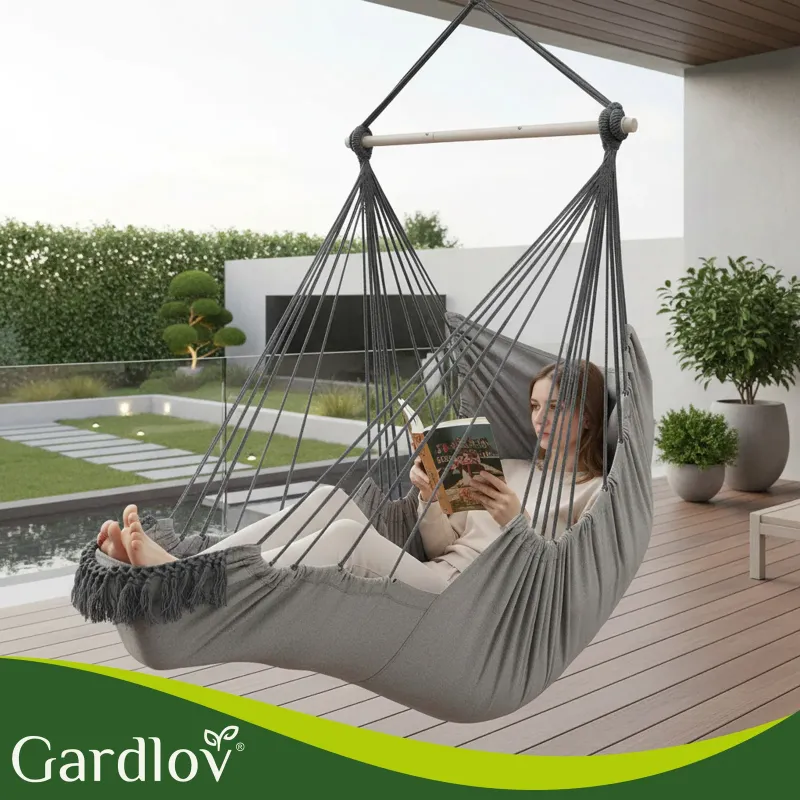Люлка – висящ фотьойл 210 см, сив, Gardlov