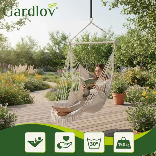 Люлка – висящо кресло 210 см, бежово, Gardlov