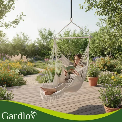 Люлка – висящо кресло 210 см, бежово, Gardlov