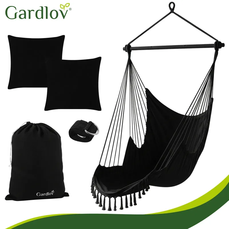 Люлка – висящо кресло 210 см, черно, Gardlov