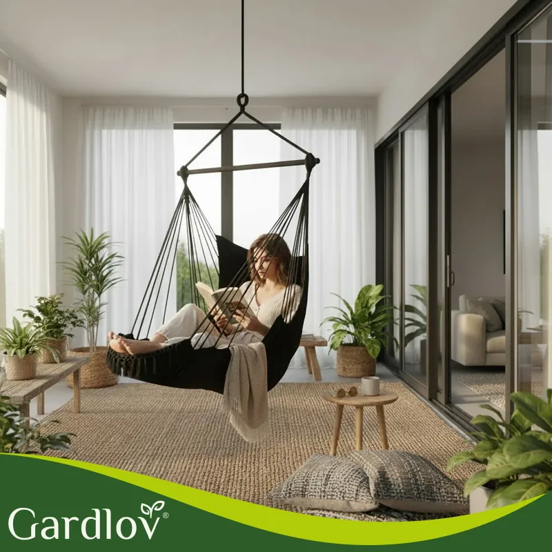 Люлка – висящо кресло 210 см, черно, Gardlov