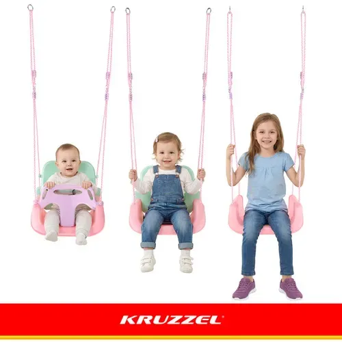 Детска люлка 3 в 1 в пастелни цветове Kruzzel