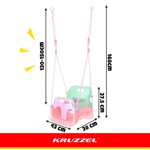 Детска люлка 3 в 1 в пастелни цветове Kruzzel