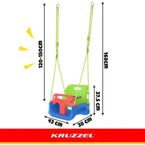 Детска люлка 3 в 1, зелено-синя, Kruzzel