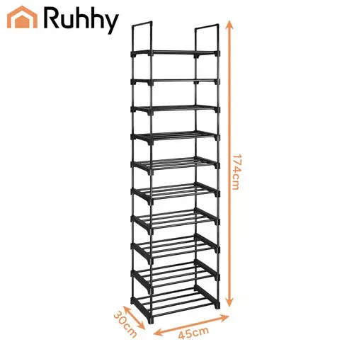 Рафт за обувки с 10 рафта, 45x30x174 см, Ruhhy