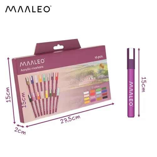 Акрилни маркери – комплект от 16 броя Maaleo 27051