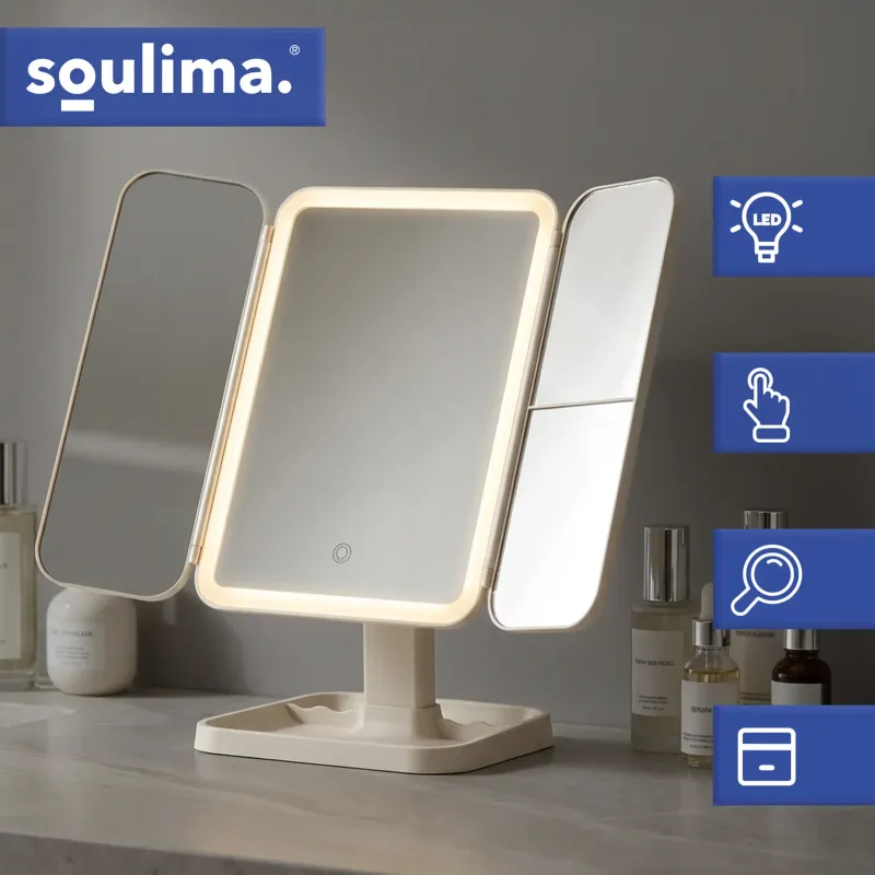 Сгъваемо козметично огледало с LED осветление Soulima 26952