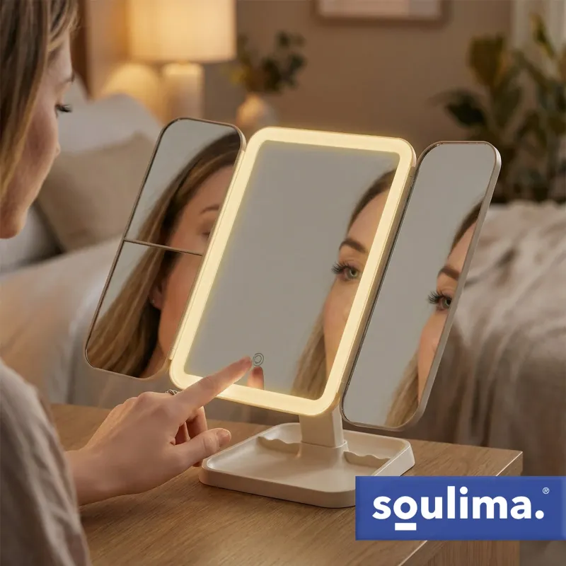 Сгъваемо козметично огледало с LED осветление Soulima 26952