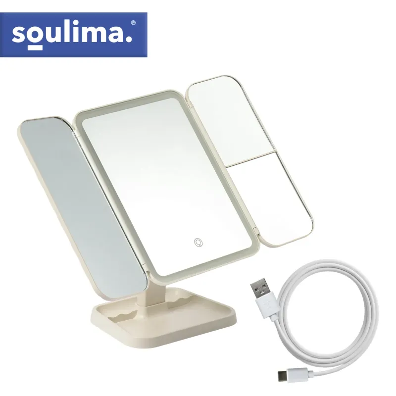Сгъваемо козметично огледало с LED осветление Soulima 26952