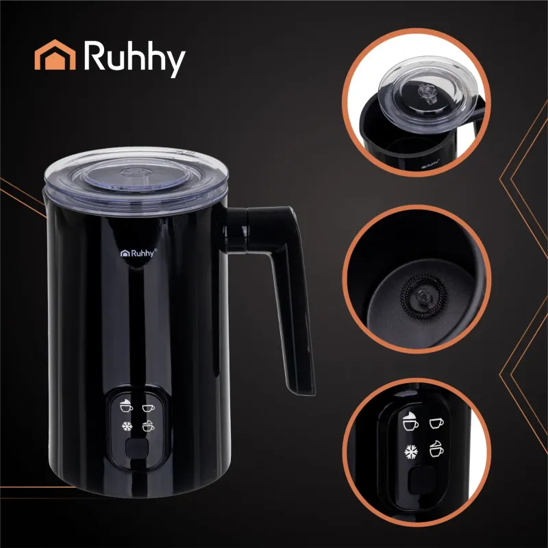 Черна машина за разпенване на мляко 400 W Ruhhy 26180